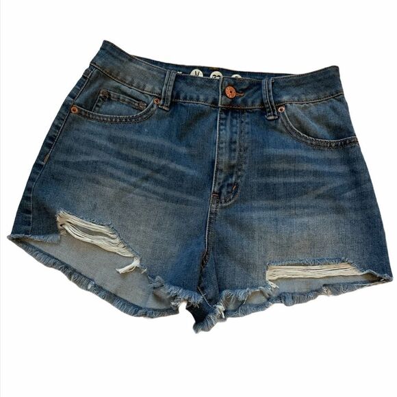 Rewash Denim and Shorts Super High Rise Wedge Vintage Reunion Junior Size 7 - Picture 1 of 12